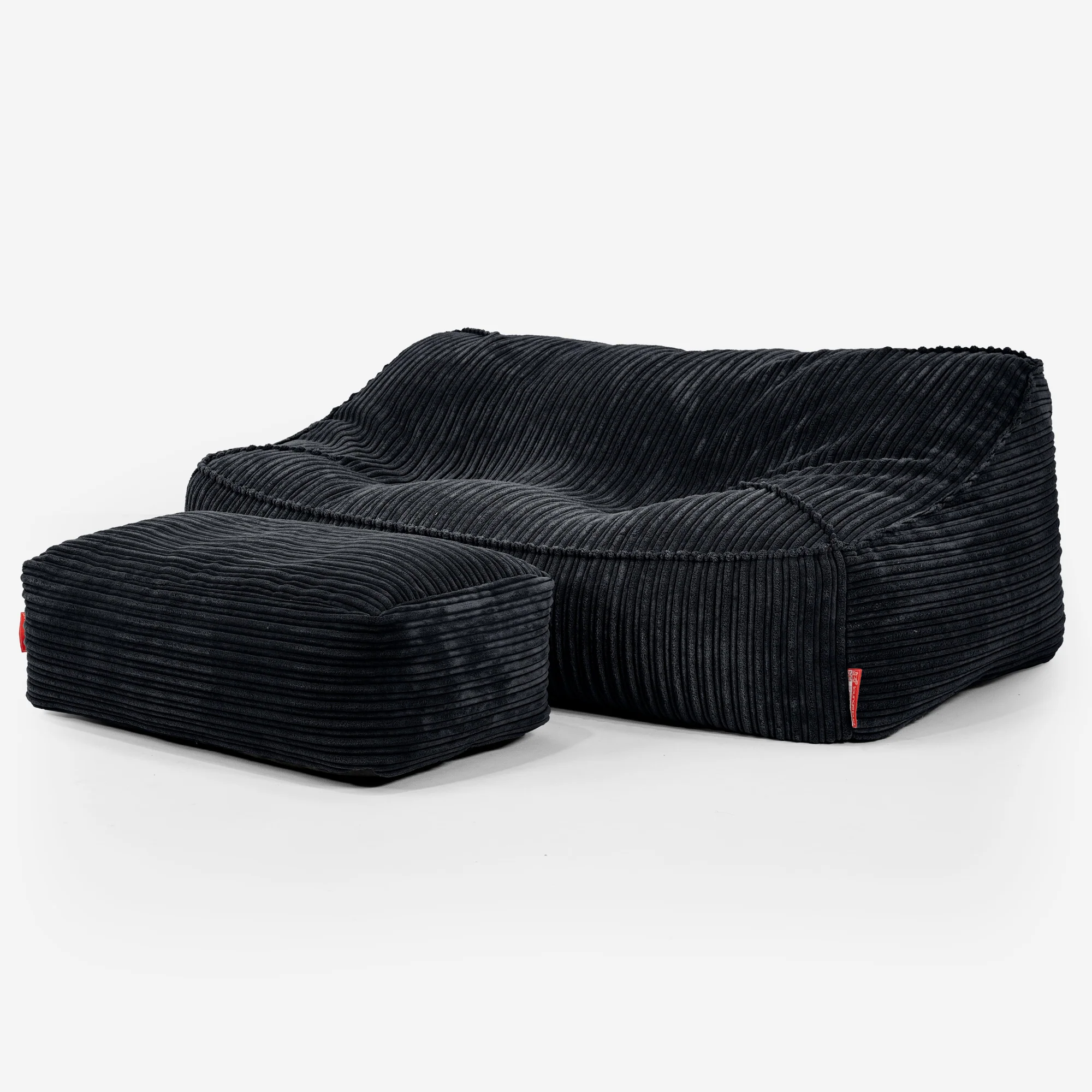Saccosäcksoffan Sloucher - Klassisk Manchestertyg Svart - Image 3