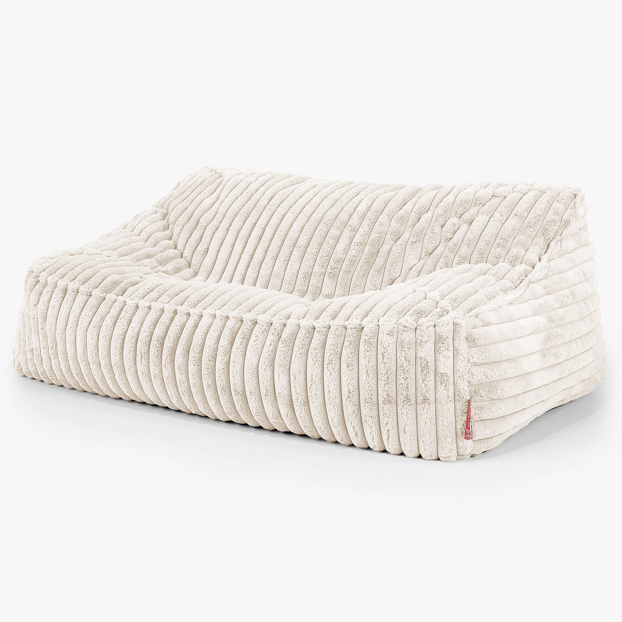 Saccosäcksoffan Sloucher - Ultraplyschmanchestertyg Gräddvit