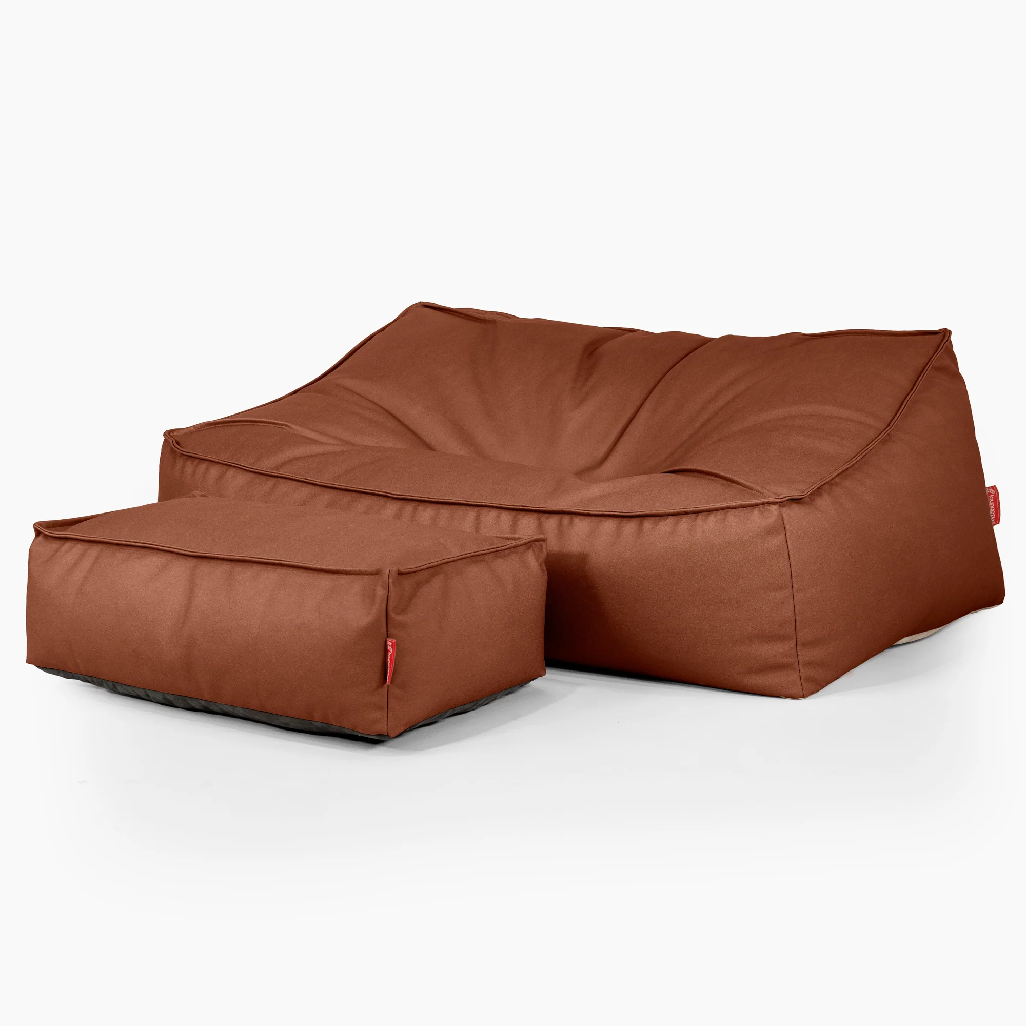 Saccosäcksoffan Sloucher - Veganskt Läder Kastanj - Image 3