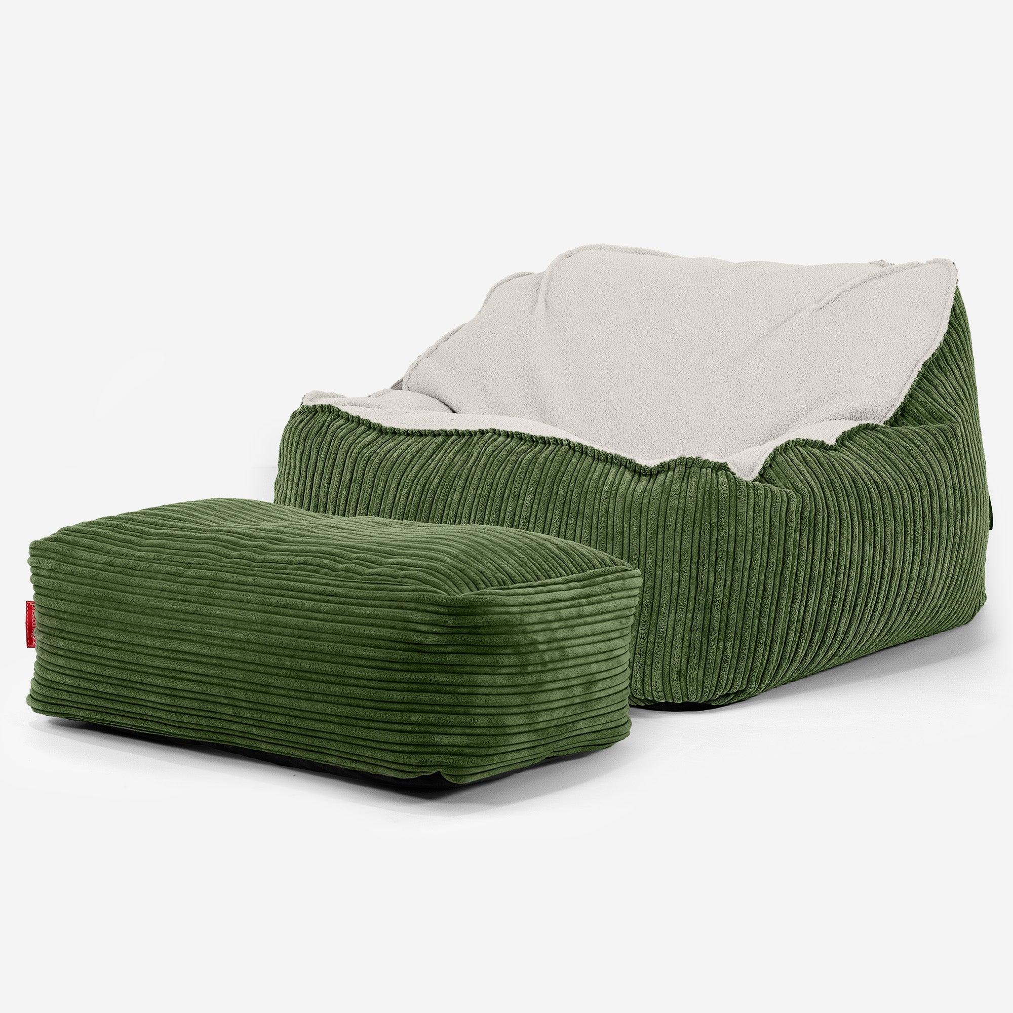 Saccosäckstolen Sloucher - Boucle & Manchestertyg Skogsgrön - Image 3
