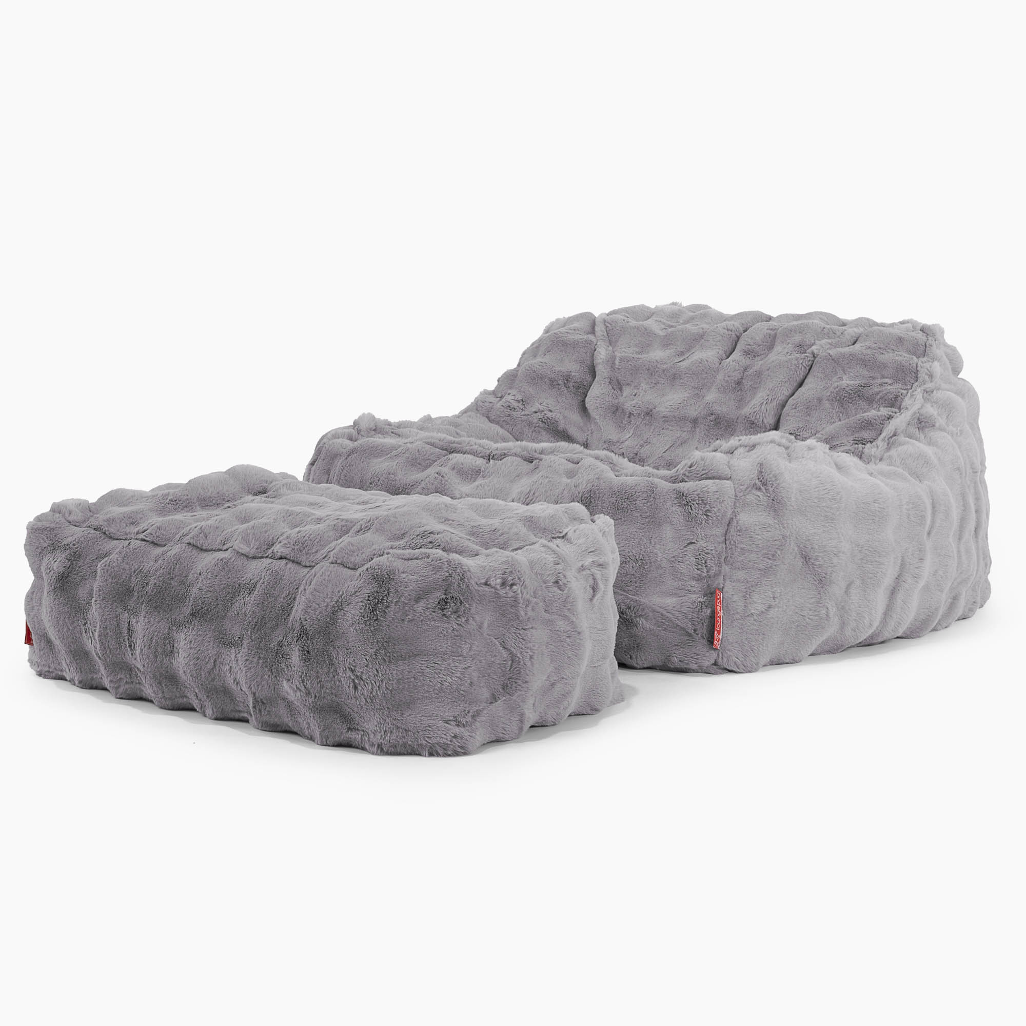 Saccosäckstolen Sloucher - Fuskpäls Bubble Grå - Image 2