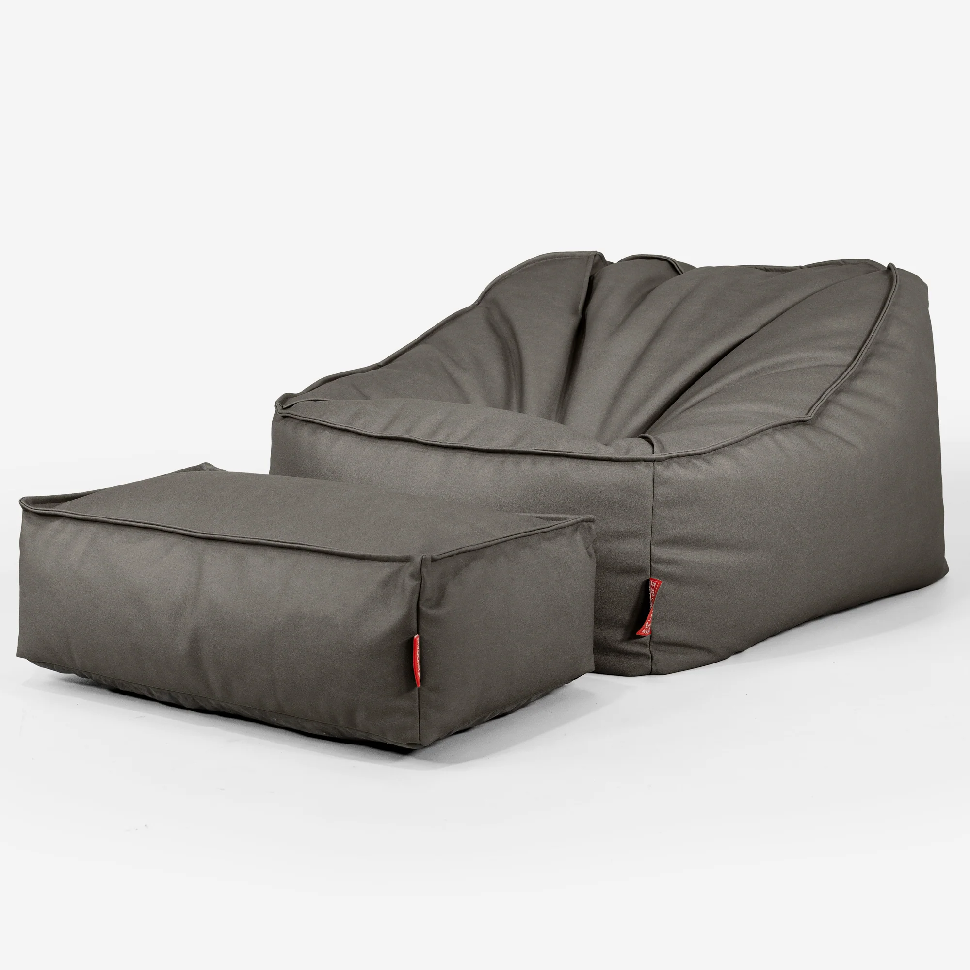 Saccosäckstolen Sloucher - Veganskt Läder Grå - Image 3