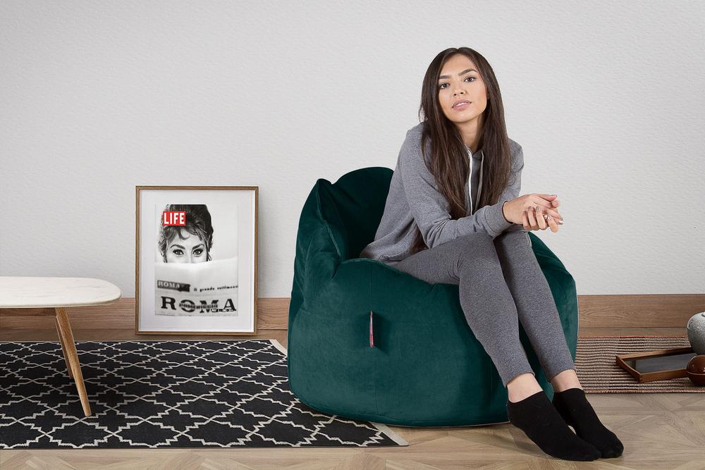 Sittsäck Fåtölj 'Kram' - Sammet Teal - Image 2
