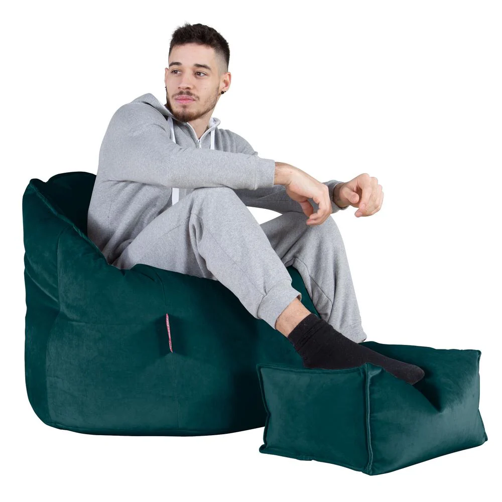 Sittsäck Fåtölj 'Kram' - Sammet Teal - Image 5