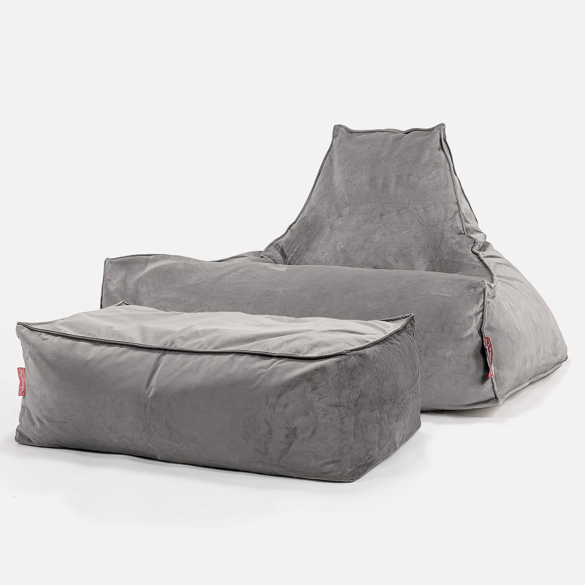 Sittsäck Lounge - Sammet Silverfärgad - Image 2