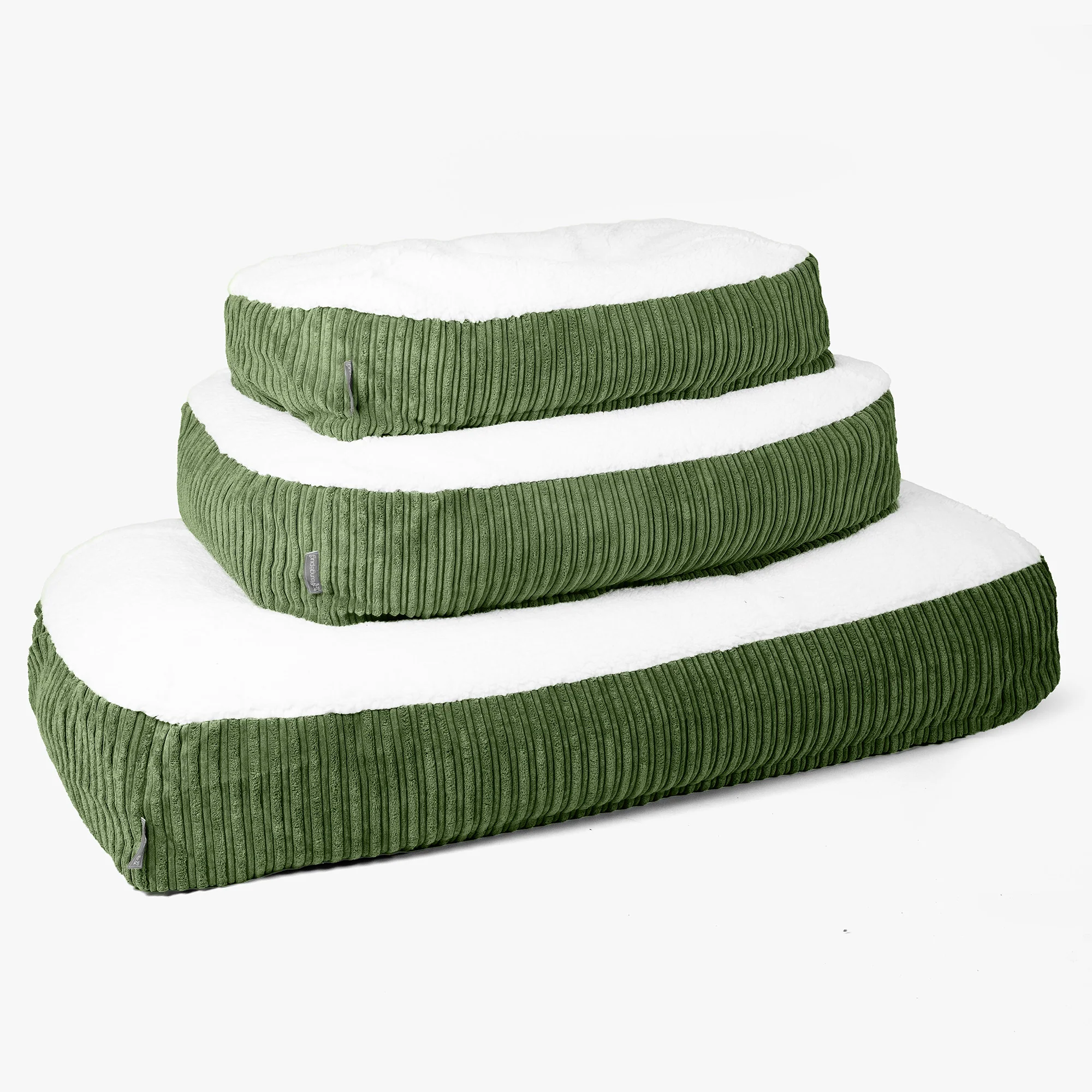 Sloucher Stor Hundsäng - Sherpa & Manchestertyg Skogsgrön - Image 2