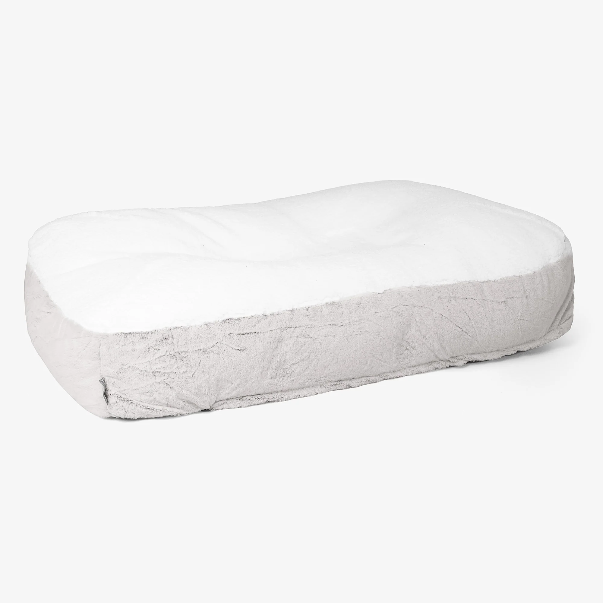 Sloucher XL Hundsäng - Fuskkaninpäls Ljusgrå