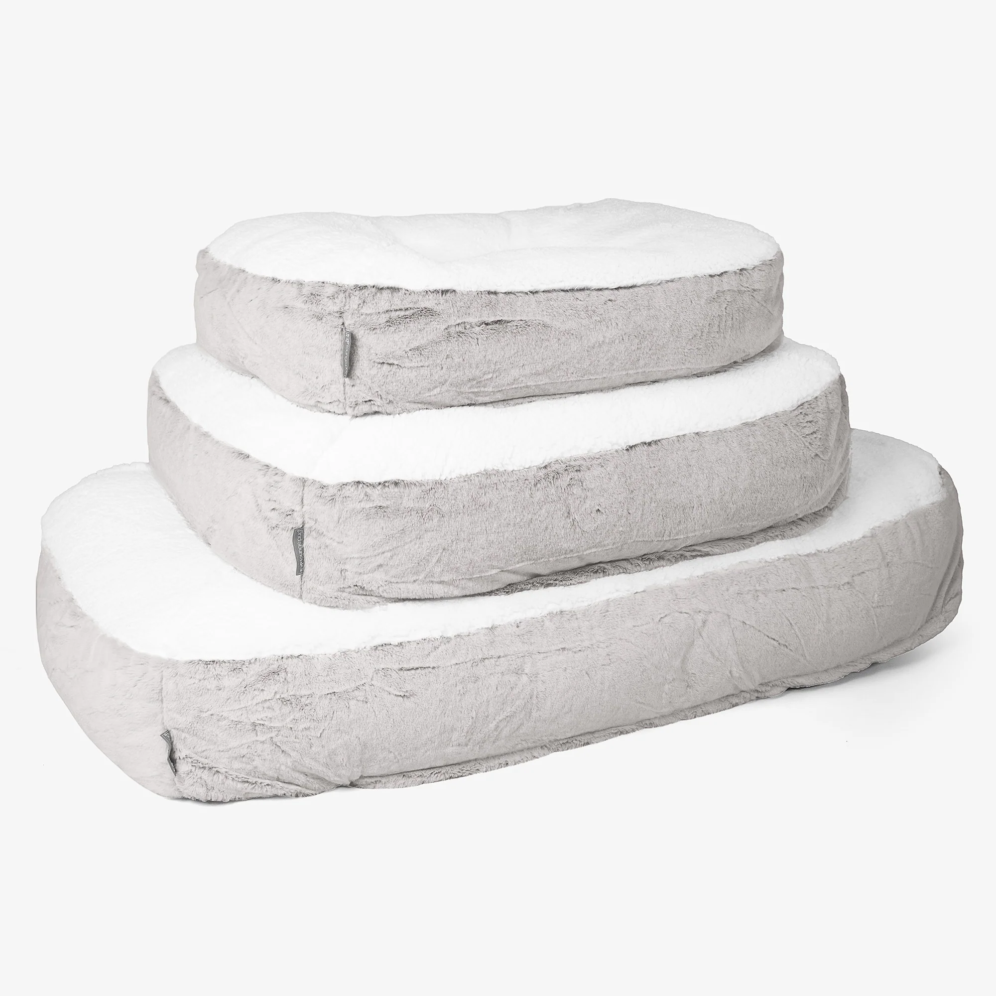 Sloucher XL Hundsäng - Fuskkaninpäls Ljusgrå - Image 2