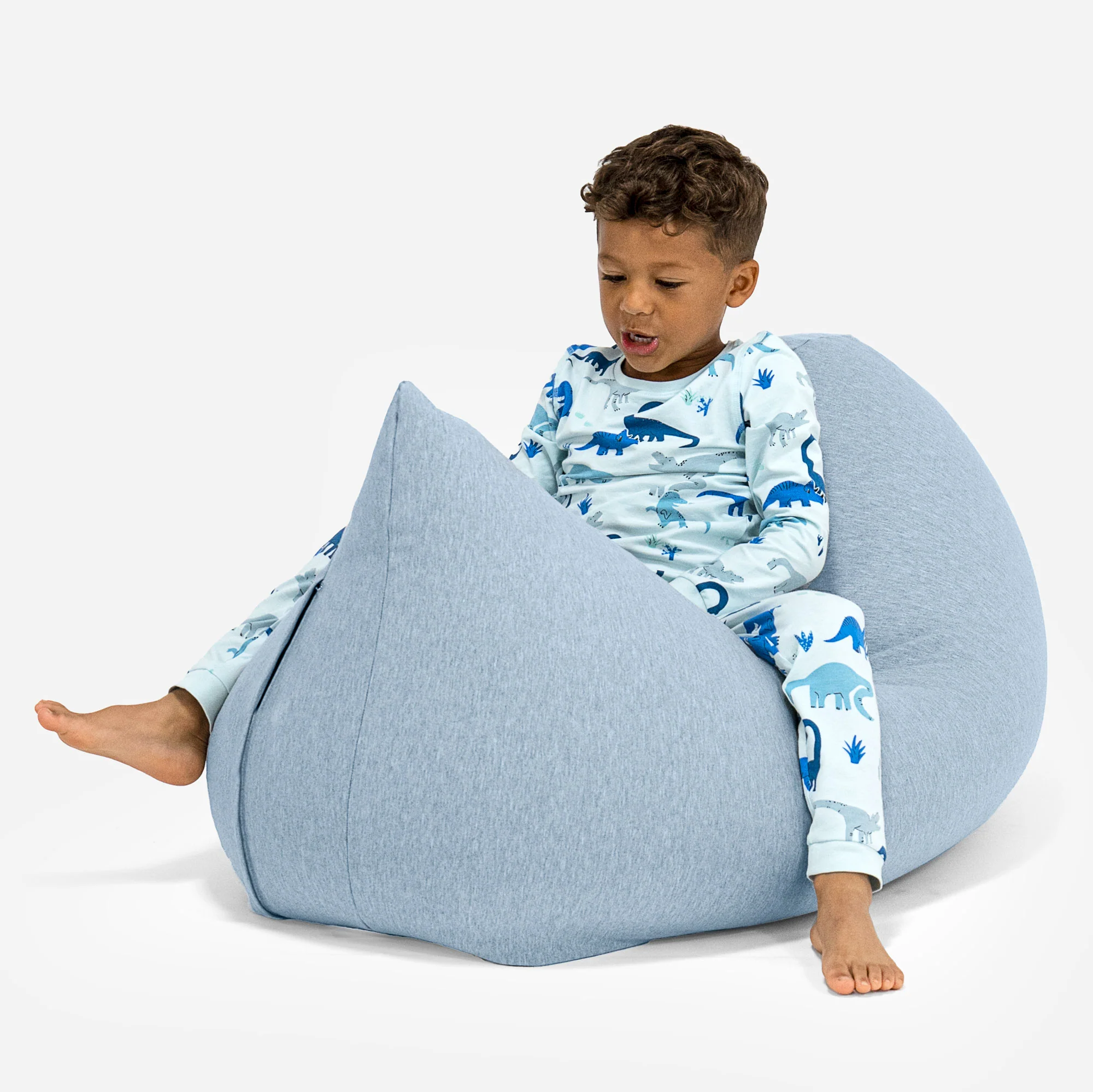 Stor Saccosäck för Barn 2-6 år - Stretchig Bomull Baby Blå - Image 2