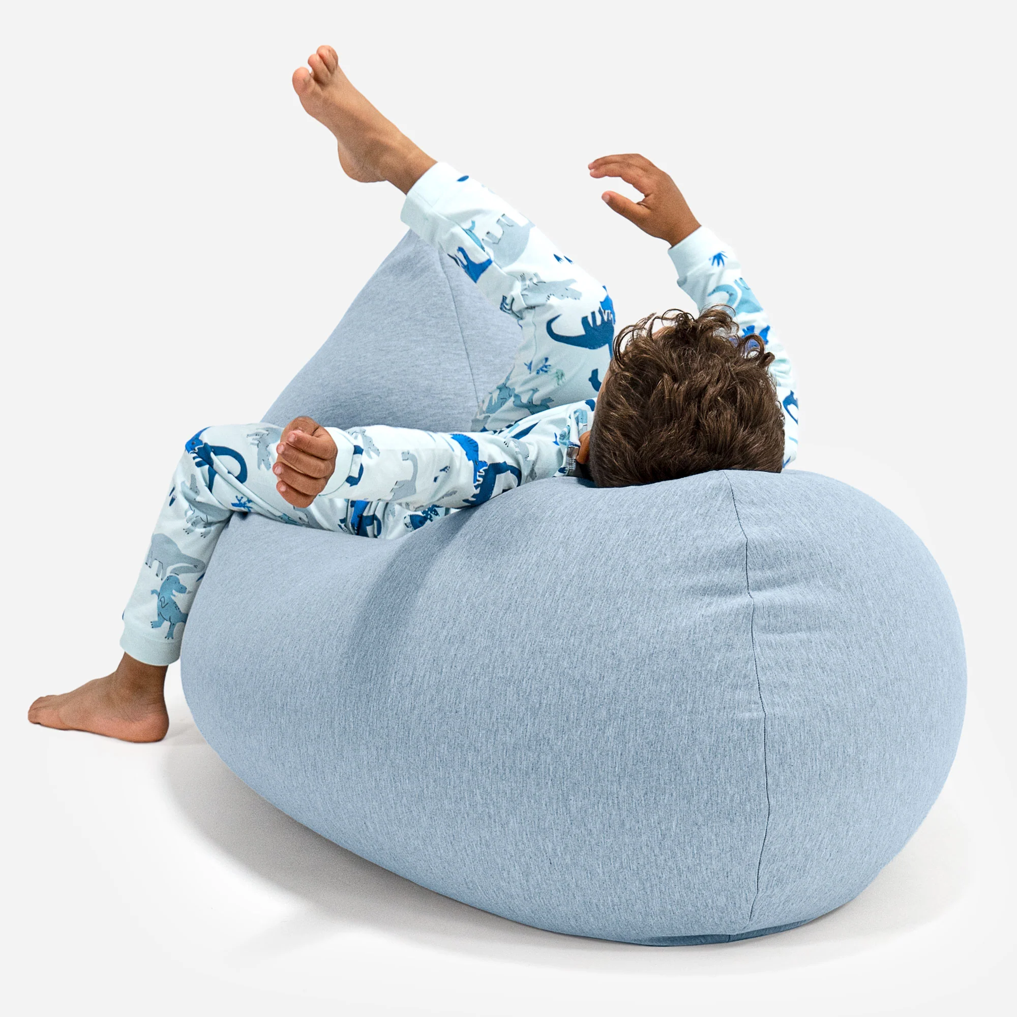 Stor Saccosäck för Barn 2-6 år - Stretchig Bomull Baby Blå - Image 4