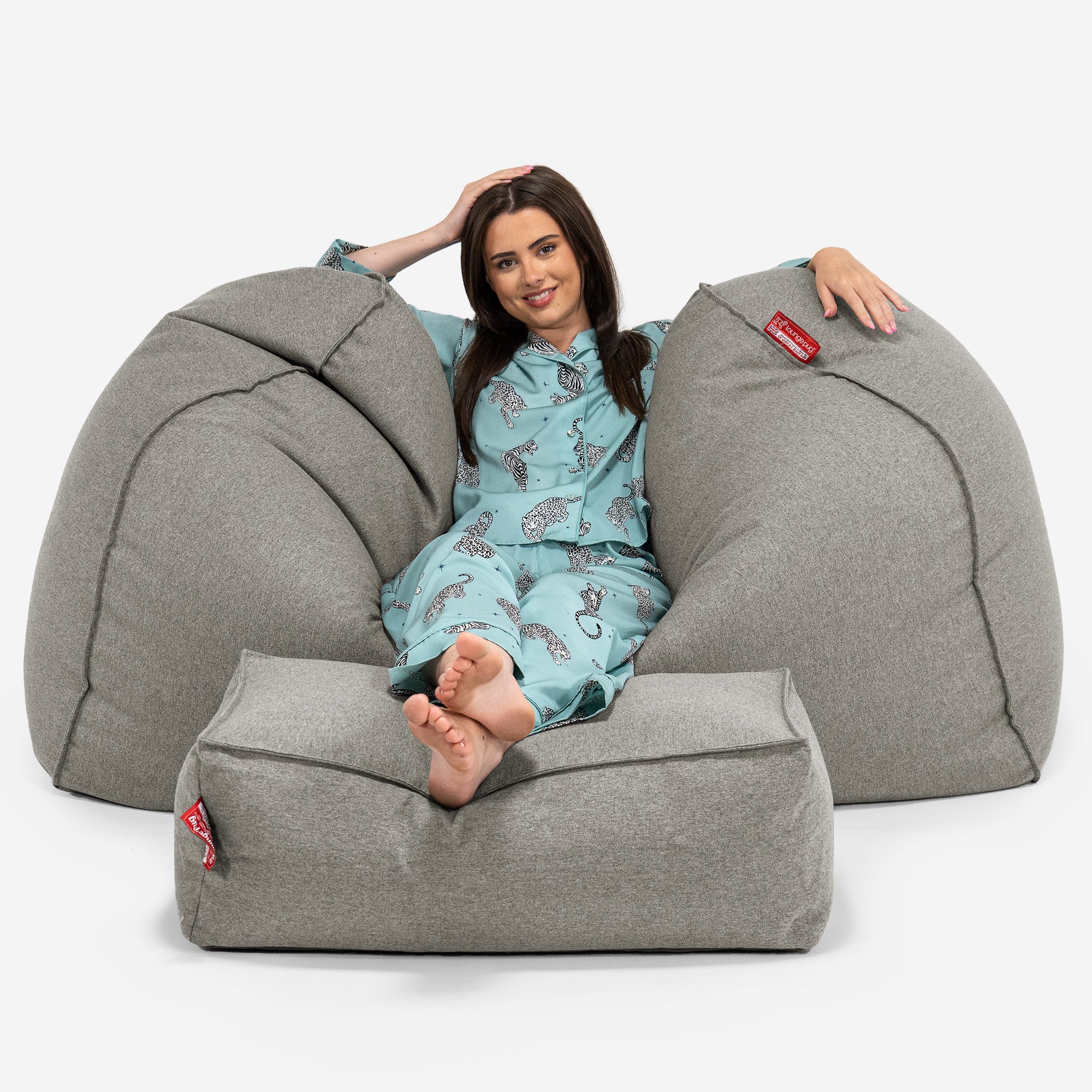 Stor Saccosäck Soffa - Interalli-ull Silverfärgad - Image 2