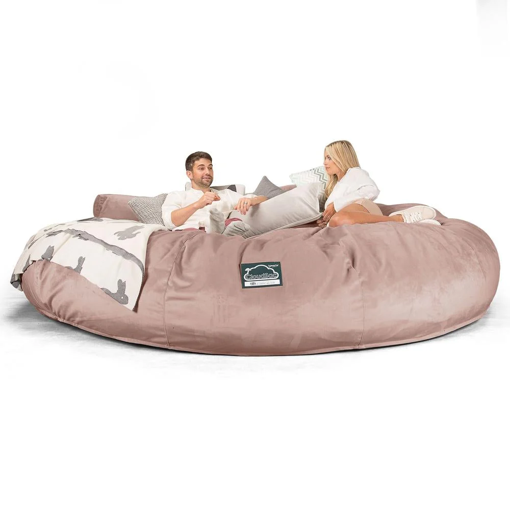 Titanic Saccosäcksoffa XXXXXL C5000-L, CloudSac Memoryskum - Sammet Rosa - Image 5