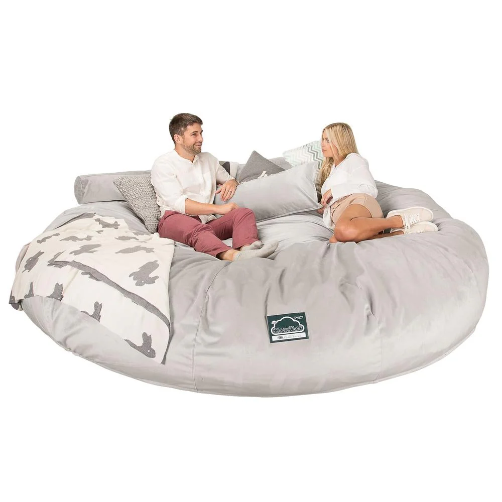 Titanic Saccosäcksoffa XXXXXL C5000-L, CloudSac Memoryskum - Sammet Silverfärgad - Image 4