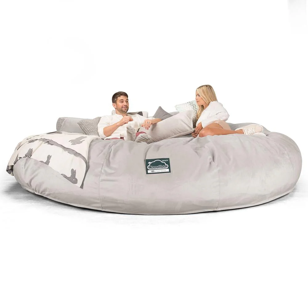 Titanic Saccosäcksoffa XXXXXL C5000-L, CloudSac Memoryskum - Sammet Silverfärgad - Image 5